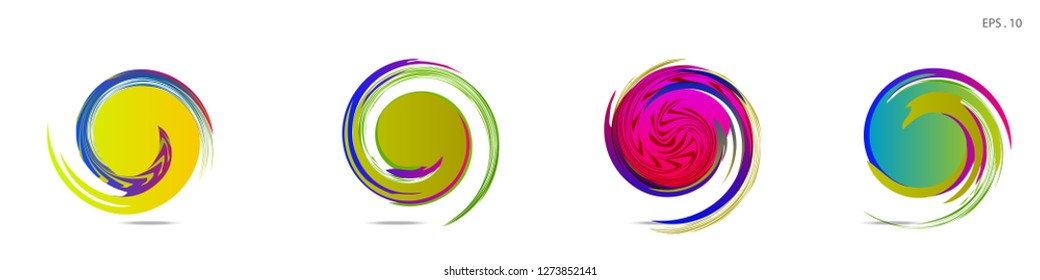 Collection of modern abstract graphic elements. Vortex vector background. Templates for logo design, leaflets or presentations. Vector illustration