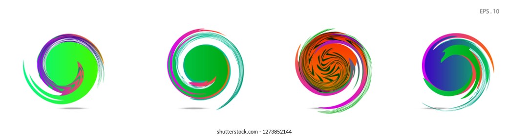 Collection of modern abstract graphic elements. Vortex vector background. Templates for logo design, leaflets or presentations. Vector illustration