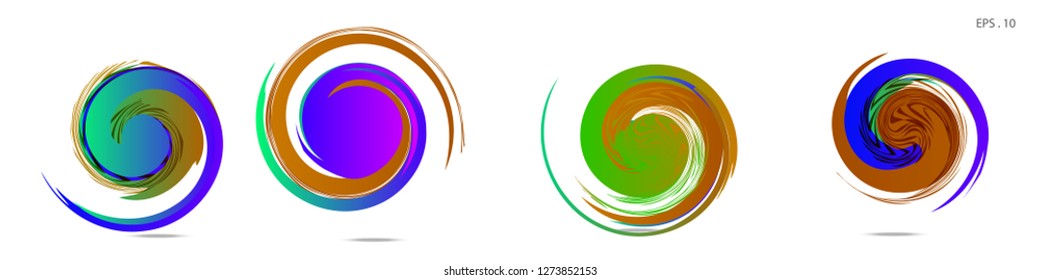 Collection of modern abstract graphic elements. Vortex vector background. Templates for logo design, leaflets or presentations. Vector illustration