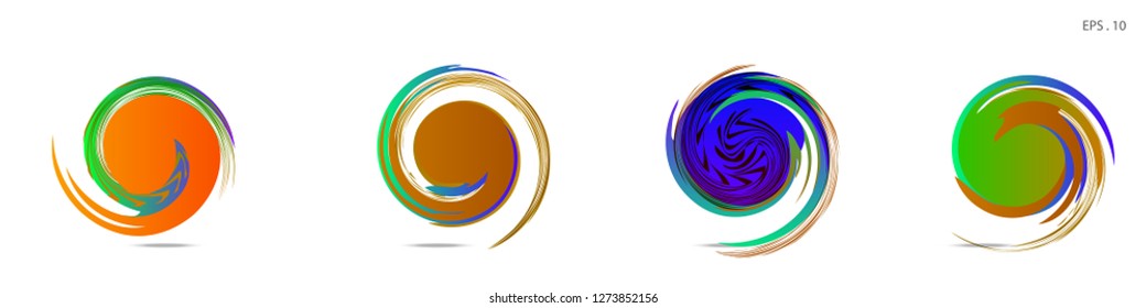 Collection of modern abstract graphic elements. Vortex vector background. Templates for logo design, leaflets or presentations. Vector illustration