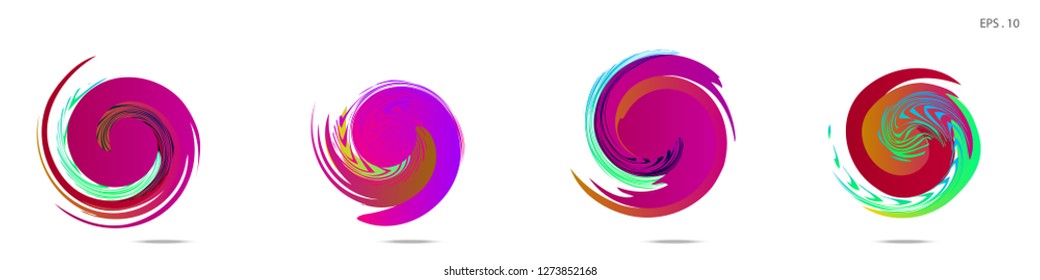 Collection of modern abstract graphic elements. Vortex vector background. Templates for logo design, leaflets or presentations. Vector illustration