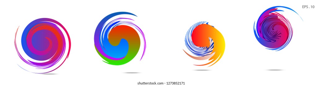 Collection of modern abstract graphic elements. Vortex vector background. Templates for logo design, leaflets or presentations. Vector illustration