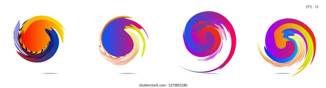 Collection of modern abstract graphic elements. Vortex vector background. Templates for logo design, leaflets or presentations. Vector illustration