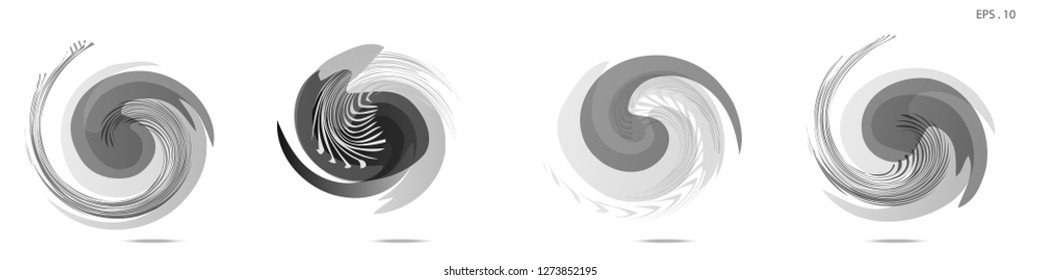Collection of modern abstract graphic elements. Vortex vector background. Templates for logo design, leaflets or presentations. Vector illustration