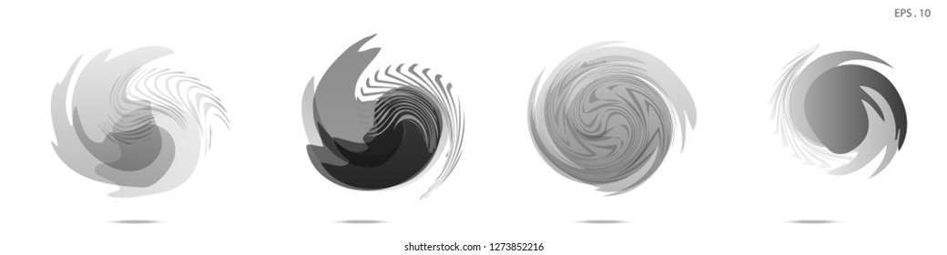Collection of modern abstract graphic elements. Vortex vector background. Templates for logo design, leaflets or presentations. Vector illustration