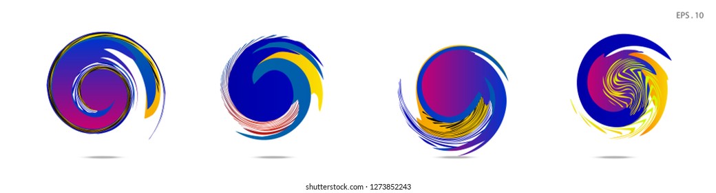 Collection of modern abstract graphic elements. Vortex vector background. Templates for logo design, leaflets or presentations. Vector illustration