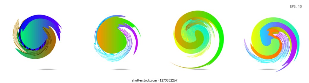 Collection of modern abstract graphic elements. Vortex vector background. Templates for logo design, leaflets or presentations. Vector illustration