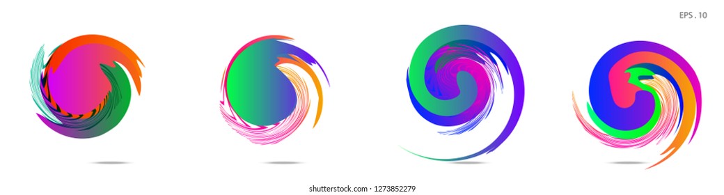 Collection of modern abstract graphic elements. Vortex vector background. Templates for logo design, leaflets or presentations. Vector illustration