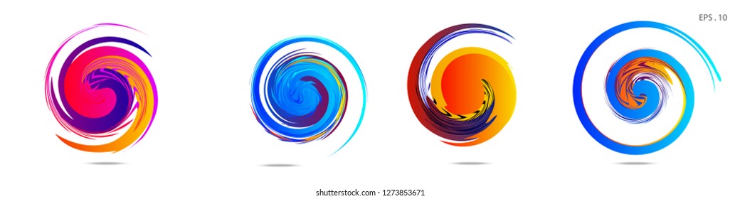 Collection of modern abstract graphic elements. Vortex vector background. Templates for logo design, leaflets or presentations. Vector illustration