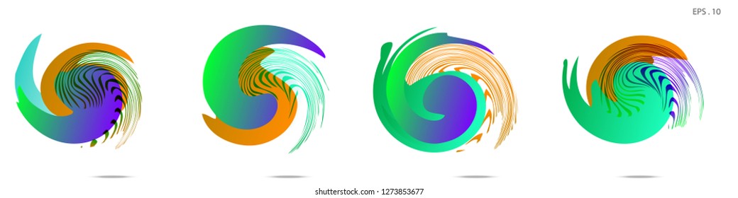 Collection of modern abstract graphic elements. Vortex vector background. Templates for logo design, leaflets or presentations. Vector illustration