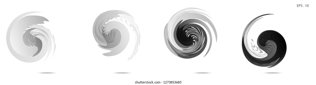 Collection of modern abstract graphic elements. Vortex vector background. Templates for logo design, leaflets or presentations. Vector illustration