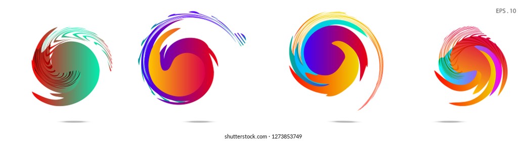 Collection of modern abstract graphic elements. Vortex vector background. Templates for logo design, leaflets or presentations. Vector illustration