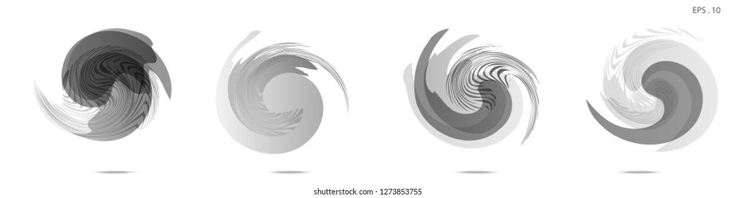 Collection of modern abstract graphic elements. Vortex vector background. Templates for logo design, leaflets or presentations. Vector illustration