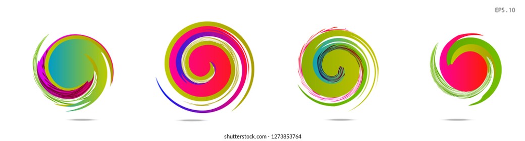 Collection of modern abstract graphic elements. Vortex vector background. Templates for logo design, leaflets or presentations. Vector illustration