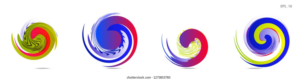 Collection of modern abstract graphic elements. Vortex vector background. Templates for logo design, leaflets or presentations. Vector illustration