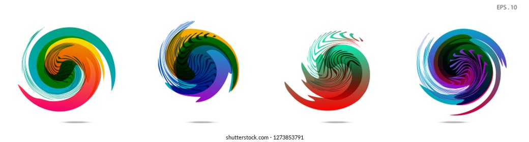 Collection of modern abstract graphic elements. Vortex vector background. Templates for logo design, leaflets or presentations. Vector illustration