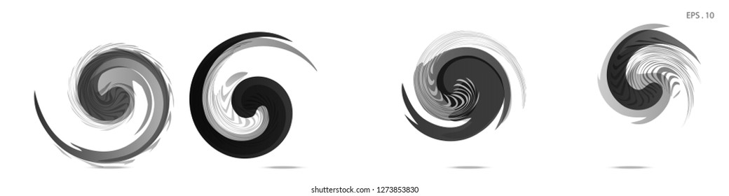 Collection of modern abstract graphic elements. Vortex vector background. Templates for logo design, leaflets or presentations. Vector illustration