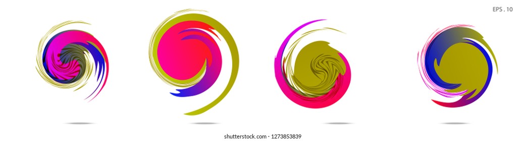 Collection of modern abstract graphic elements. Vortex vector background. Templates for logo design, leaflets or presentations. Vector illustration