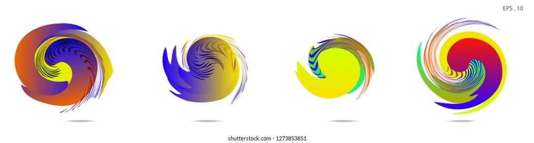 Collection of modern abstract graphic elements. Vortex vector background. Templates for logo design, leaflets or presentations. Vector illustration
