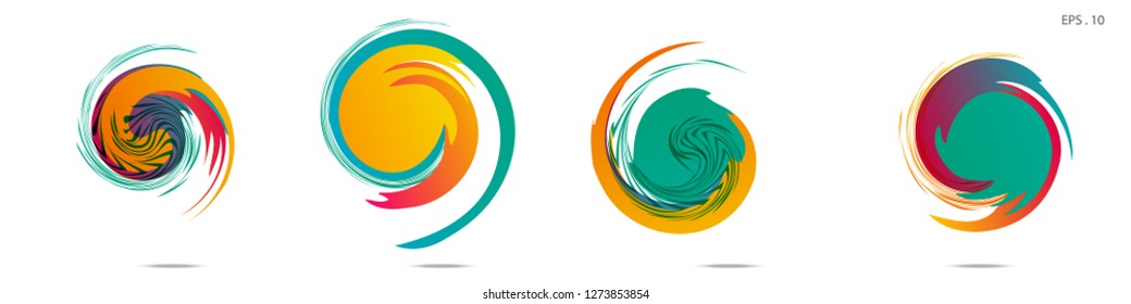 Collection of modern abstract graphic elements. Vortex vector background. Templates for logo design, leaflets or presentations. Vector illustration