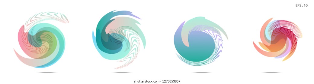 Collection of modern abstract graphic elements. Vortex vector background. Templates for logo design, leaflets or presentations. Vector illustration