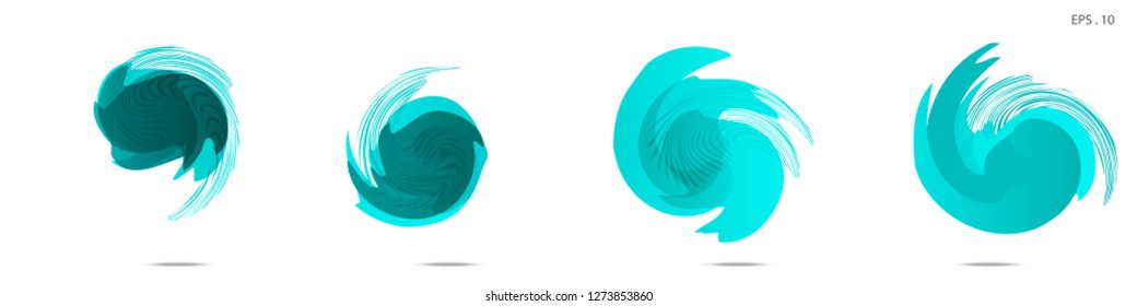 Collection of modern abstract graphic elements. Vortex vector background. Templates for logo design, leaflets or presentations. Vector illustration