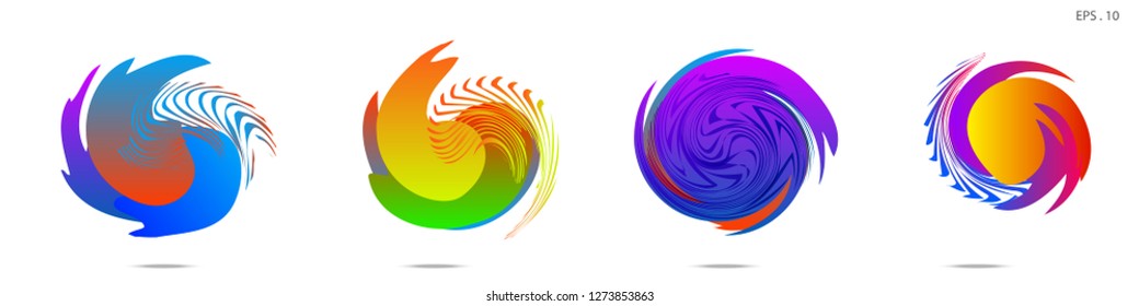Collection of modern abstract graphic elements. Vortex vector background. Templates for logo design, leaflets or presentations. Vector illustration