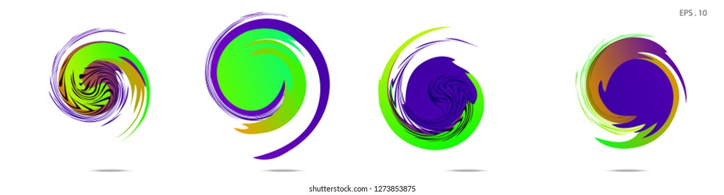 Collection of modern abstract graphic elements. Vortex vector background. Templates for logo design, leaflets or presentations. Vector illustration