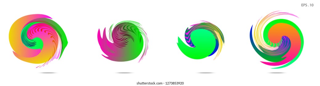 Collection of modern abstract graphic elements. Vortex vector background. Templates for logo design, leaflets or presentations. Vector illustration