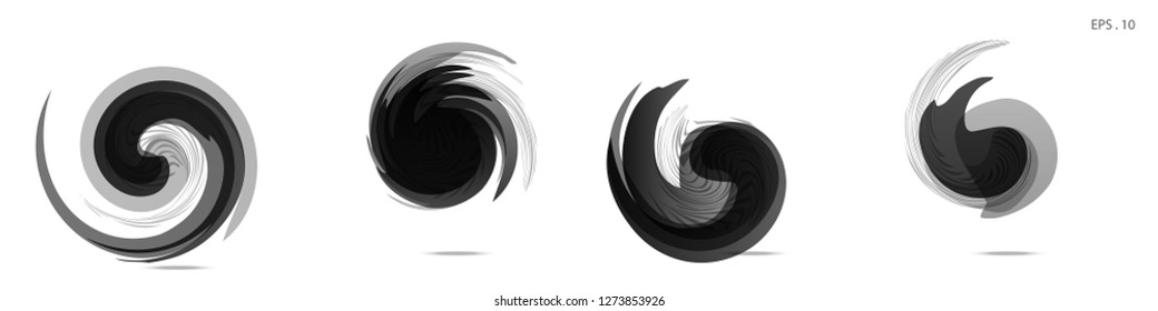 Collection of modern abstract graphic elements. Vortex vector background. Templates for logo design, leaflets or presentations. Vector illustration