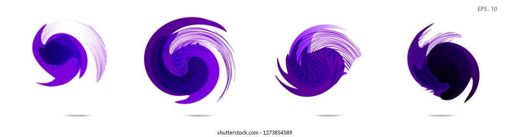 Collection of modern abstract graphic elements. Vortex vector background. Templates for logo design, leaflets or presentations. Vector illustration