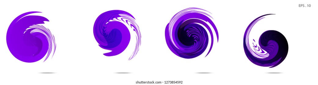 Collection of modern abstract graphic elements. Vortex vector background. Templates for logo design, leaflets or presentations. Vector illustration