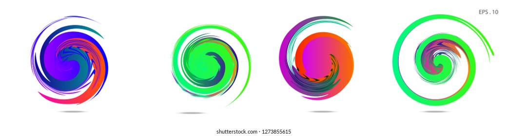 Collection of modern abstract graphic elements. Vortex vector background. Templates for logo design, leaflets or presentations. Vector illustration