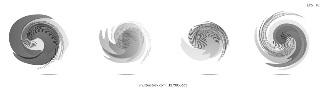 Collection of modern abstract graphic elements. Vortex vector background. Templates for logo design, leaflets or presentations. Vector illustration