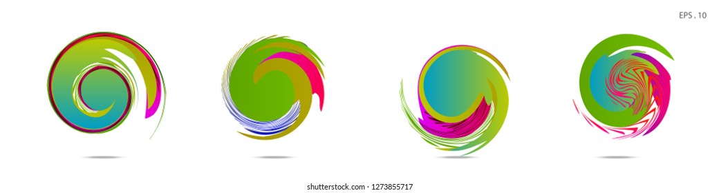 Collection of modern abstract graphic elements. Vortex vector background. Templates for logo design, leaflets or presentations. Vector illustration