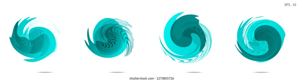 Collection of modern abstract graphic elements. Vortex vector background. Templates for logo design, leaflets or presentations. Vector illustration