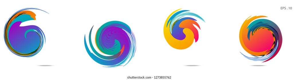 Collection of modern abstract graphic elements. Vortex vector background. Templates for logo design, leaflets or presentations. Vector illustration