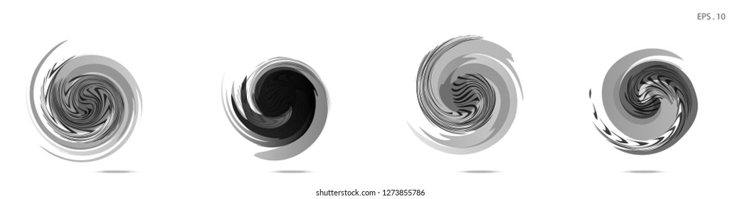 Collection of modern abstract graphic elements. Vortex vector background. Templates for logo design, leaflets or presentations. Vector illustration