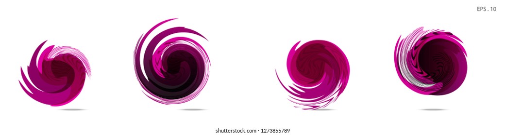 Collection of modern abstract graphic elements. Vortex vector background. Templates for logo design, leaflets or presentations. Vector illustration