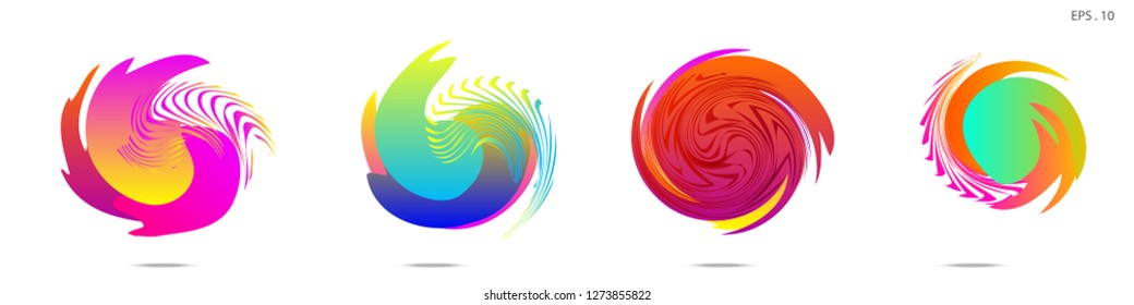 Collection of modern abstract graphic elements. Vortex vector background. Templates for logo design, leaflets or presentations. Vector illustration