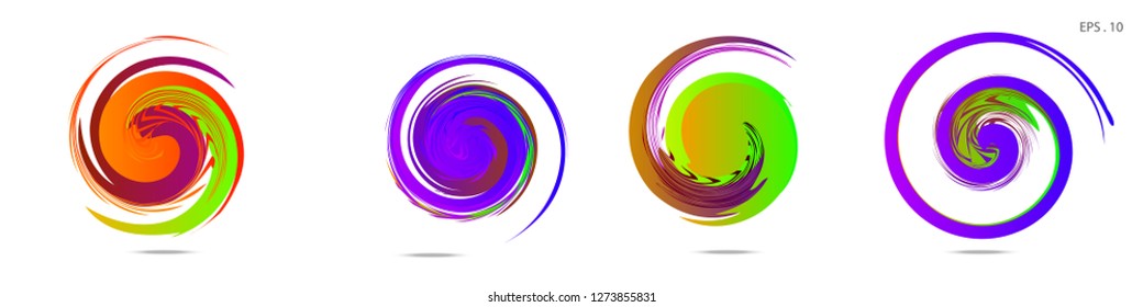 Collection of modern abstract graphic elements. Vortex vector background. Templates for logo design, leaflets or presentations. Vector illustration