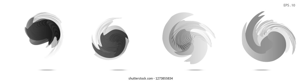 Collection of modern abstract graphic elements. Vortex vector background. Templates for logo design, leaflets or presentations. Vector illustration