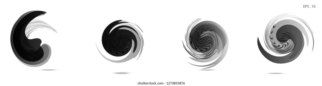 Collection of modern abstract graphic elements. Vortex vector background. Templates for logo design, leaflets or presentations. Vector illustration