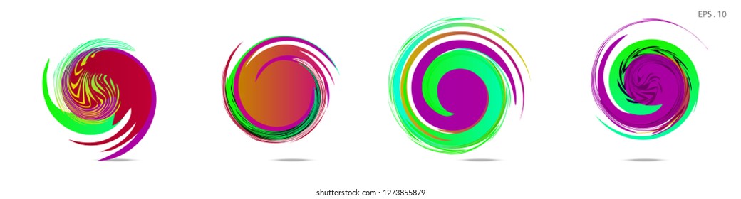Collection of modern abstract graphic elements. Vortex vector background. Templates for logo design, leaflets or presentations. Vector illustration