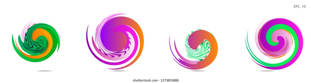 Collection of modern abstract graphic elements. Vortex vector background. Templates for logo design, leaflets or presentations. Vector illustration