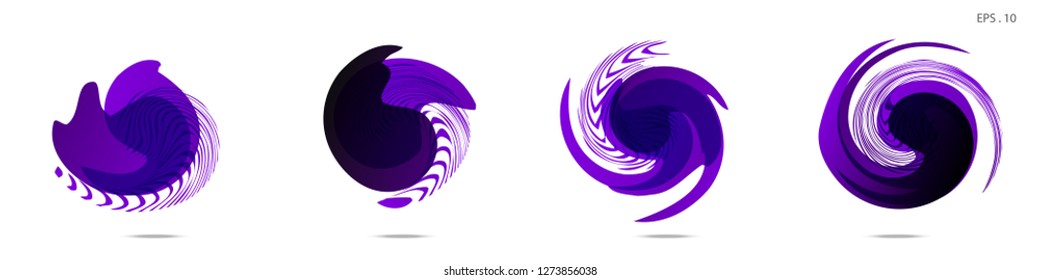 Collection of modern abstract graphic elements. Vortex vector background. Templates for logo design, leaflets or presentations. Vector illustration