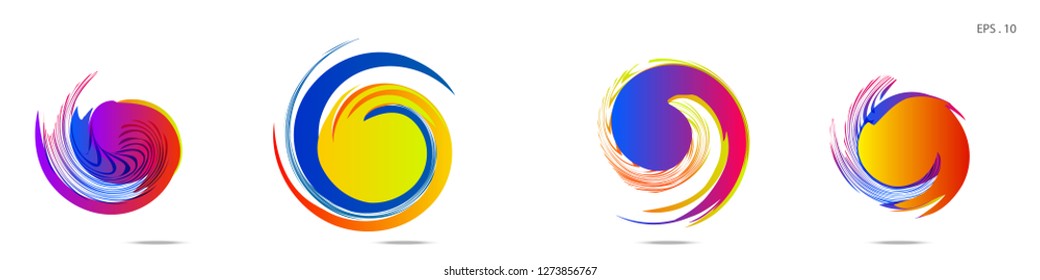 Collection of modern abstract graphic elements. Vortex vector background. Templates for logo design, leaflets or presentations. Vector illustration