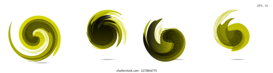 Collection of modern abstract graphic elements. Vortex vector background. Templates for logo design, leaflets or presentations. Vector illustration