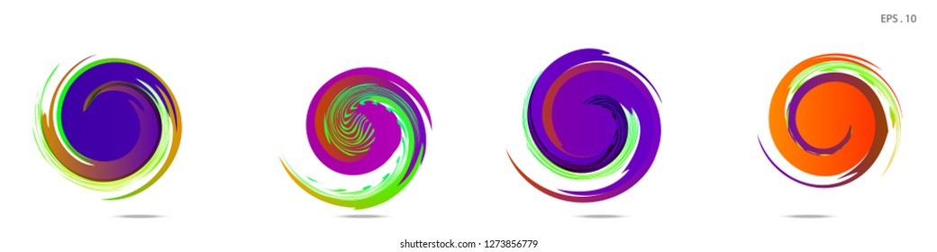 Collection of modern abstract graphic elements. Vortex vector background. Templates for logo design, leaflets or presentations. Vector illustration