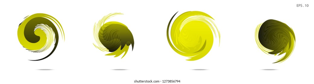 Collection of modern abstract graphic elements. Vortex vector background. Templates for logo design, leaflets or presentations. Vector illustration